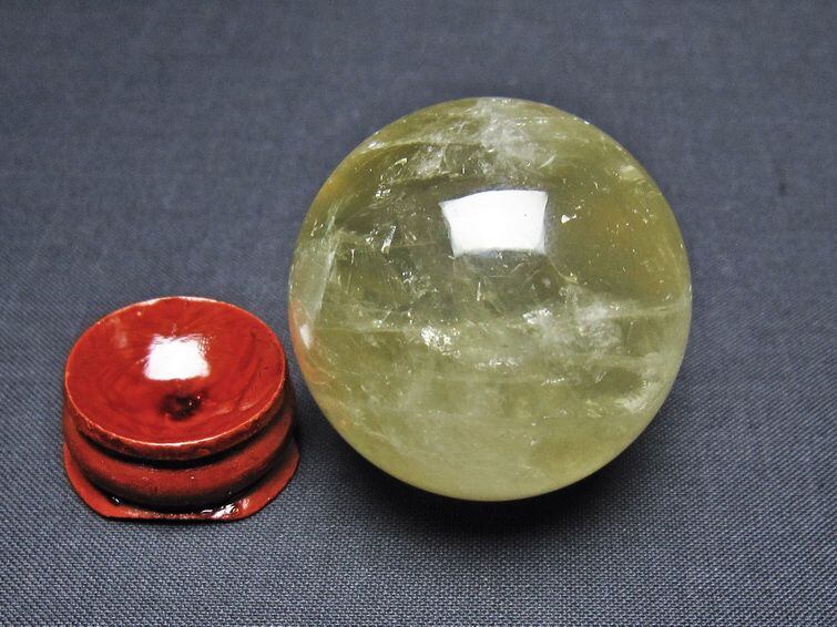 シトリン 丸玉 40mm シトリンクォーツ スフィア 置物 一点物 141-7906