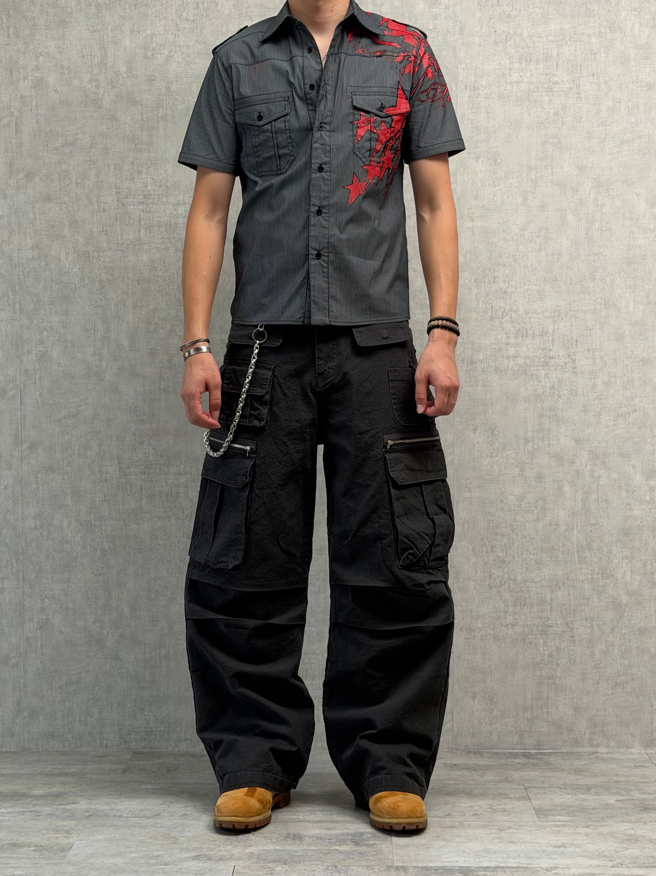 Fade Black Multi Pocket Cargo Pants