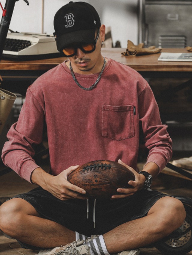 Pocket Vintage Long T-Shirt【L0520】