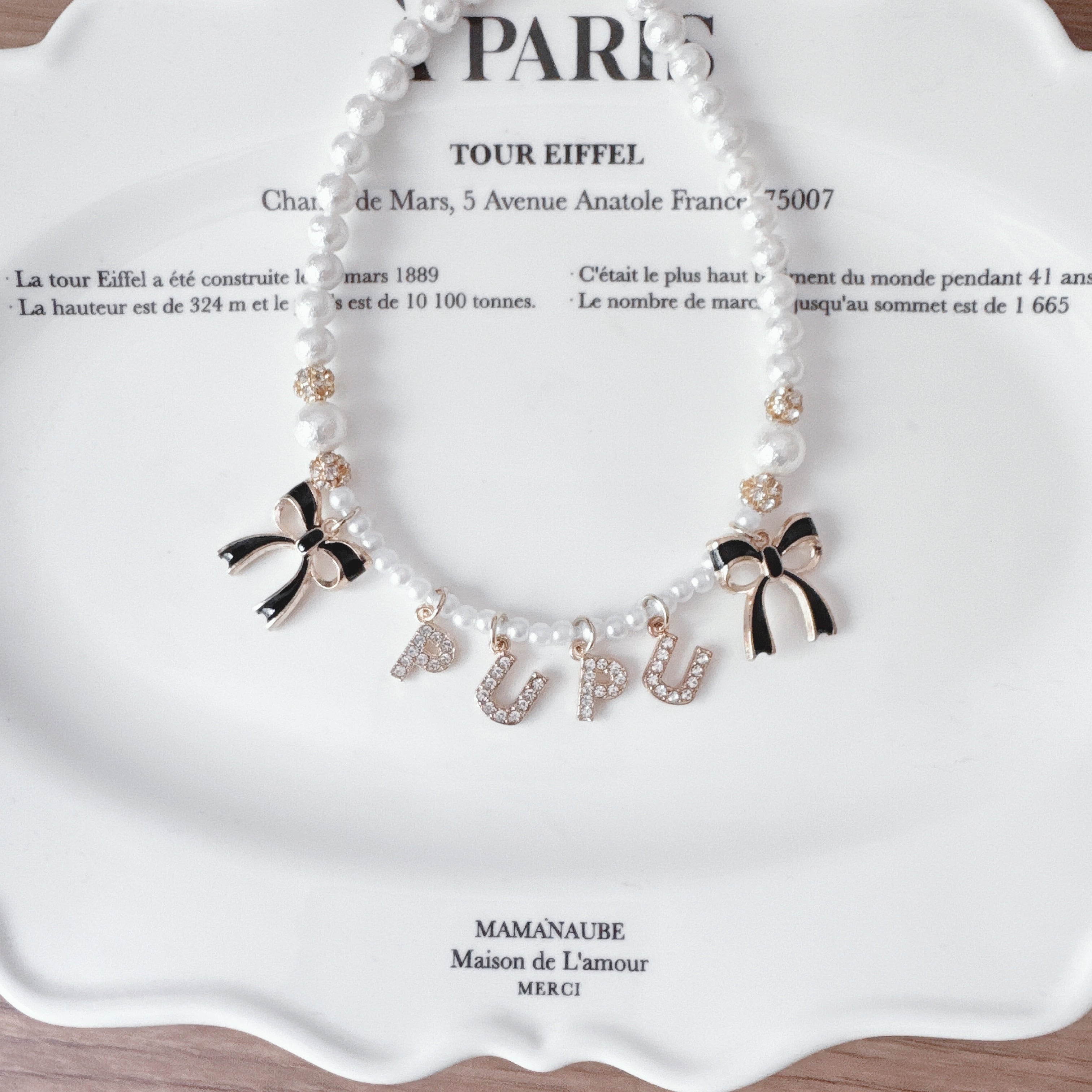 リボンのキラキラお名前ネックレス