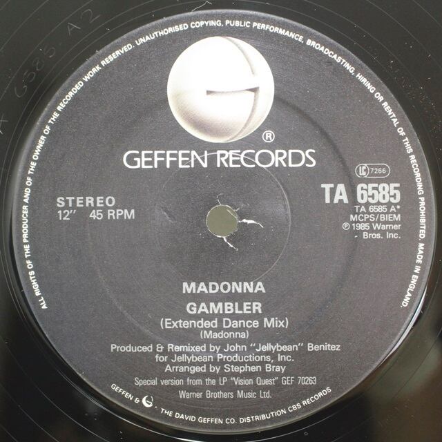 Madonna / Gambler (Extended Dance Mix) [TA 6585] - 画像3