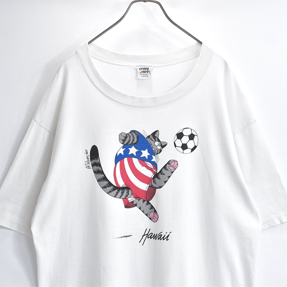 90s USA製 crazy shirts クレイジーシャツ クリバンキャット サッカー