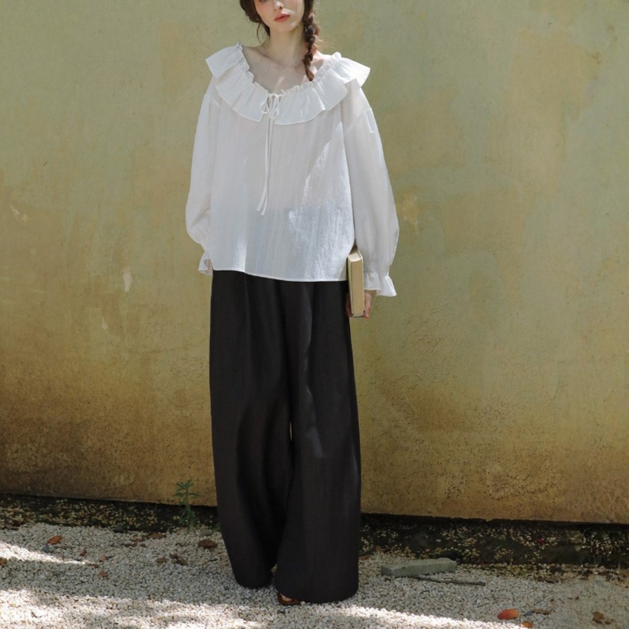 Volant Gather Blouse F0579