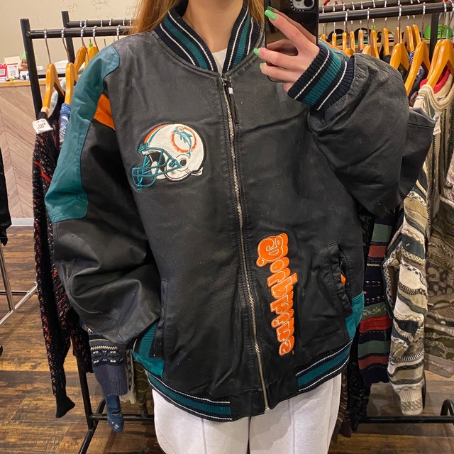 NFL/Dolphins レザースタジャン