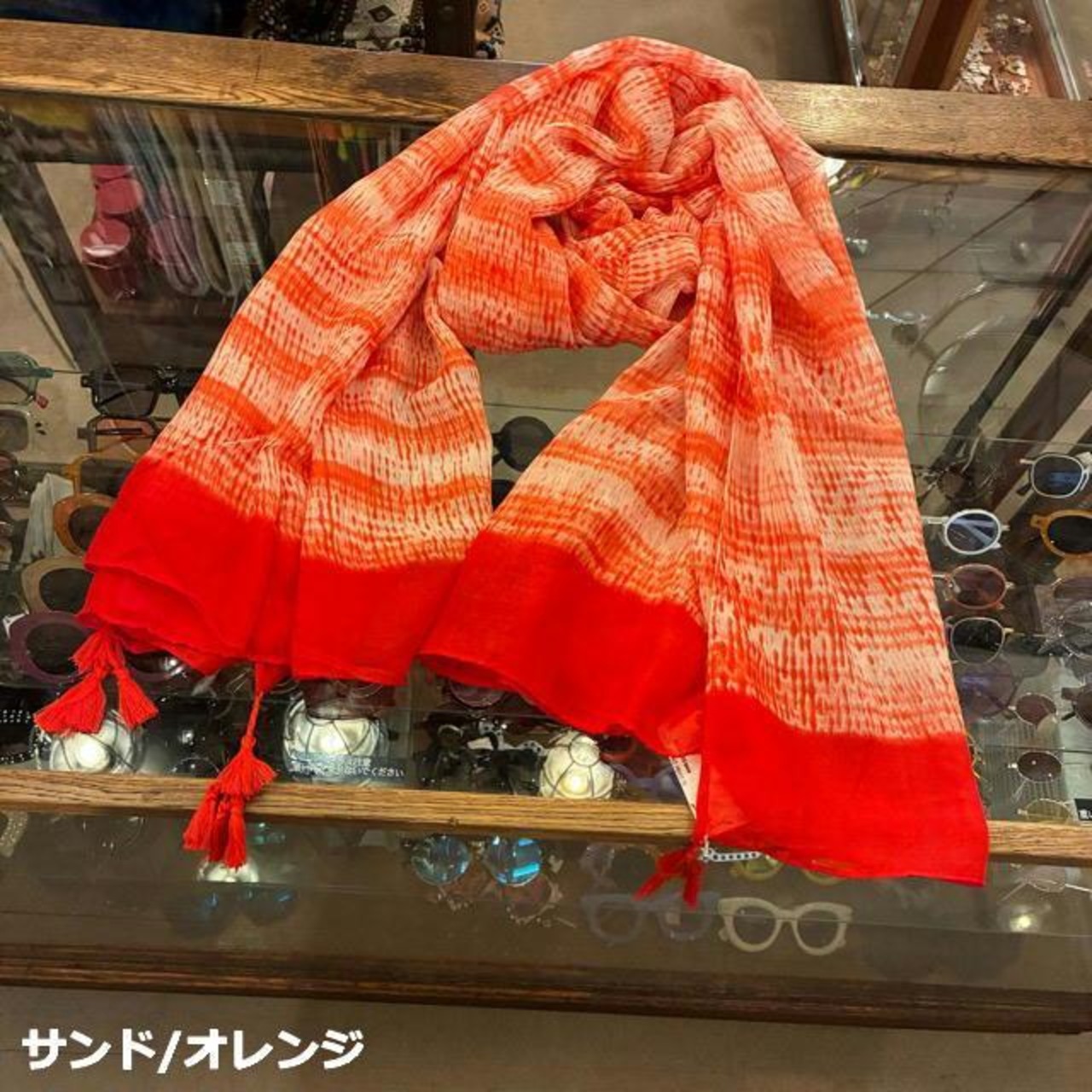 TOPANGA Accessory スムースタッセルビッグストール 全3種 ブルー ブラック スカーフ ショール マフラー 大判ストール 羽織 薄手 フリンジ 冷房対策