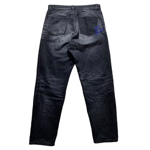 SAINT LAURENT PARIS back pocket design black denim pants