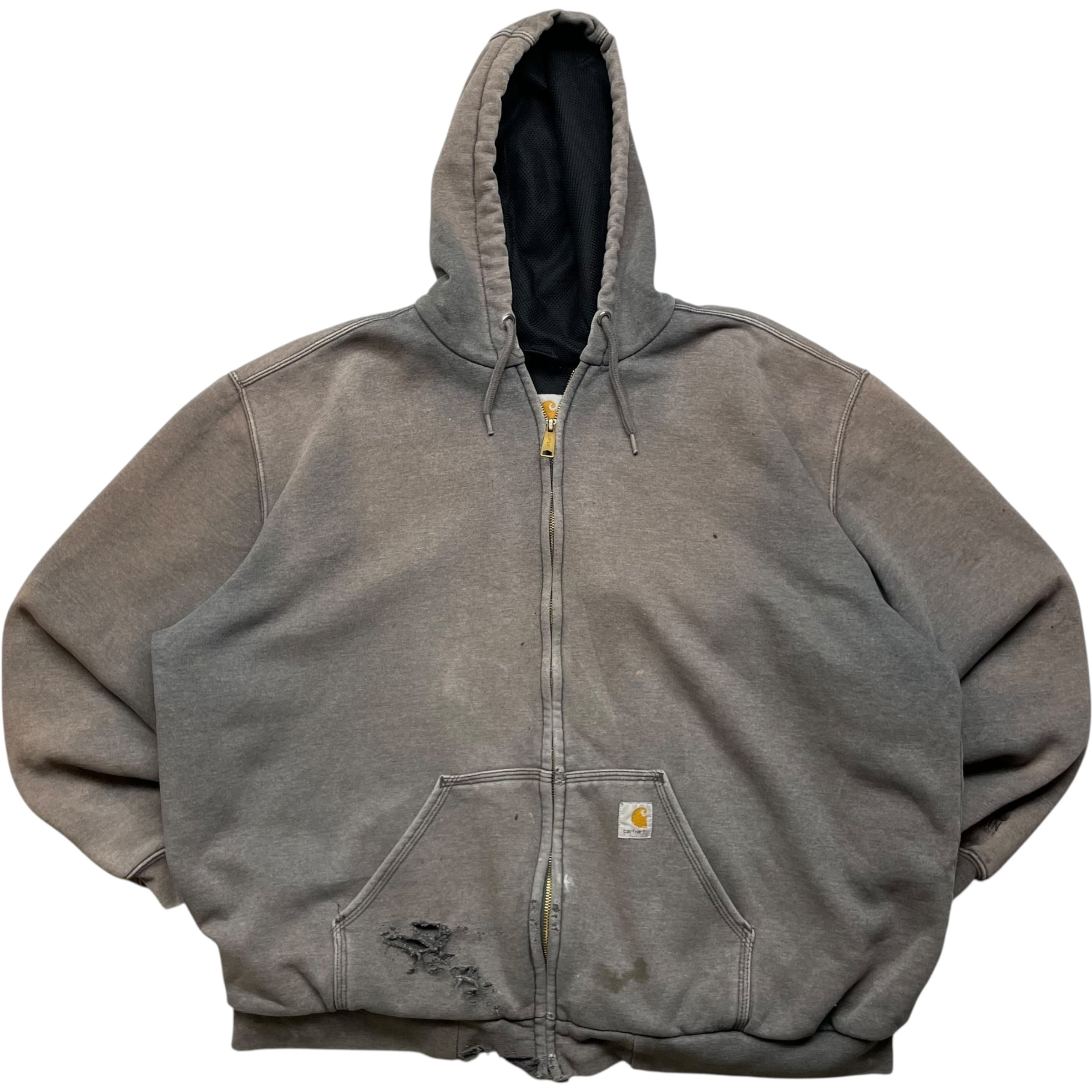 Carhartt グレー フルジップ パーカー carhartt USA 863 グレーフルジップパーカー MEDIUM - メルカリ