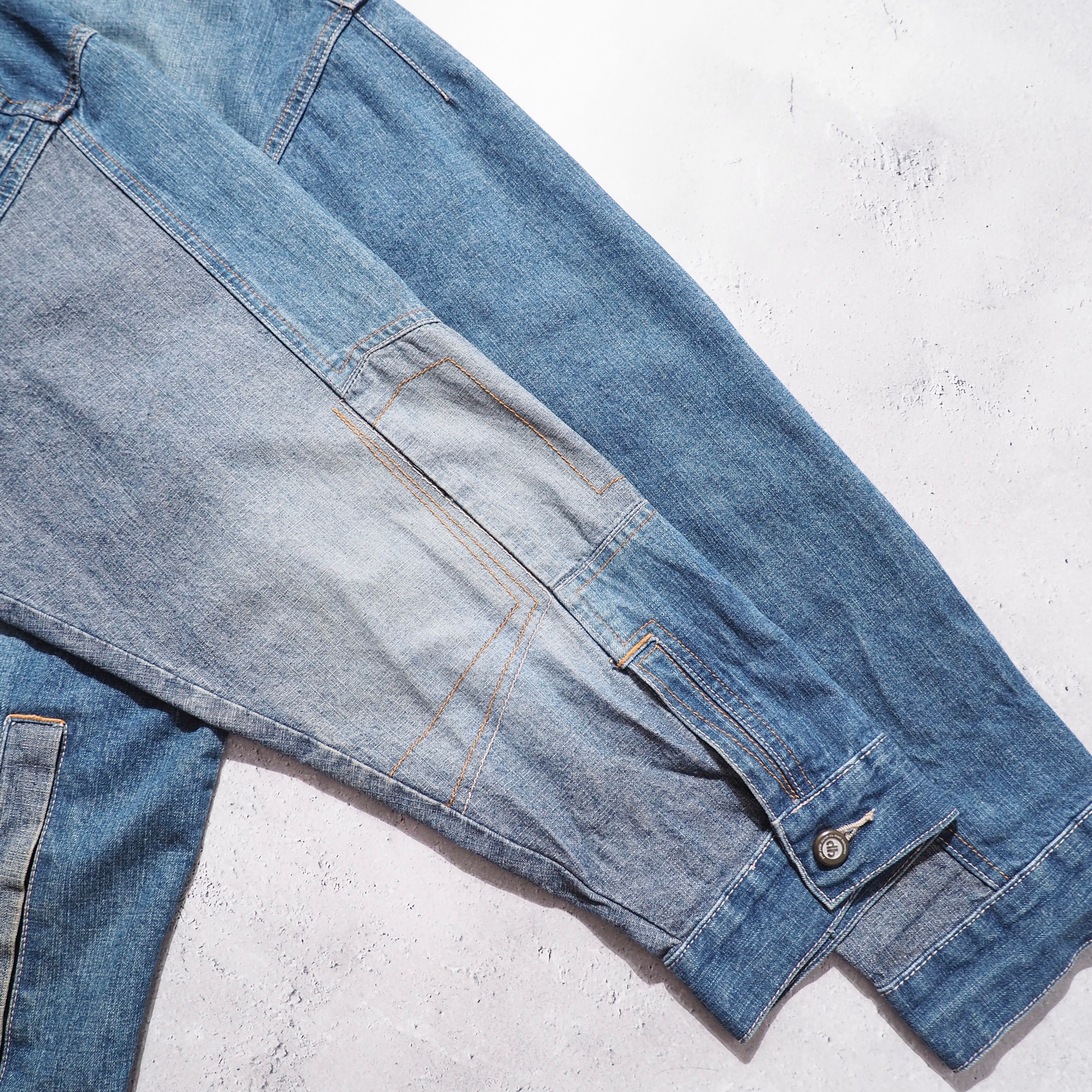 1990s " pellepelle " Special Rebuiling Over silhouette vintage Denim jacket