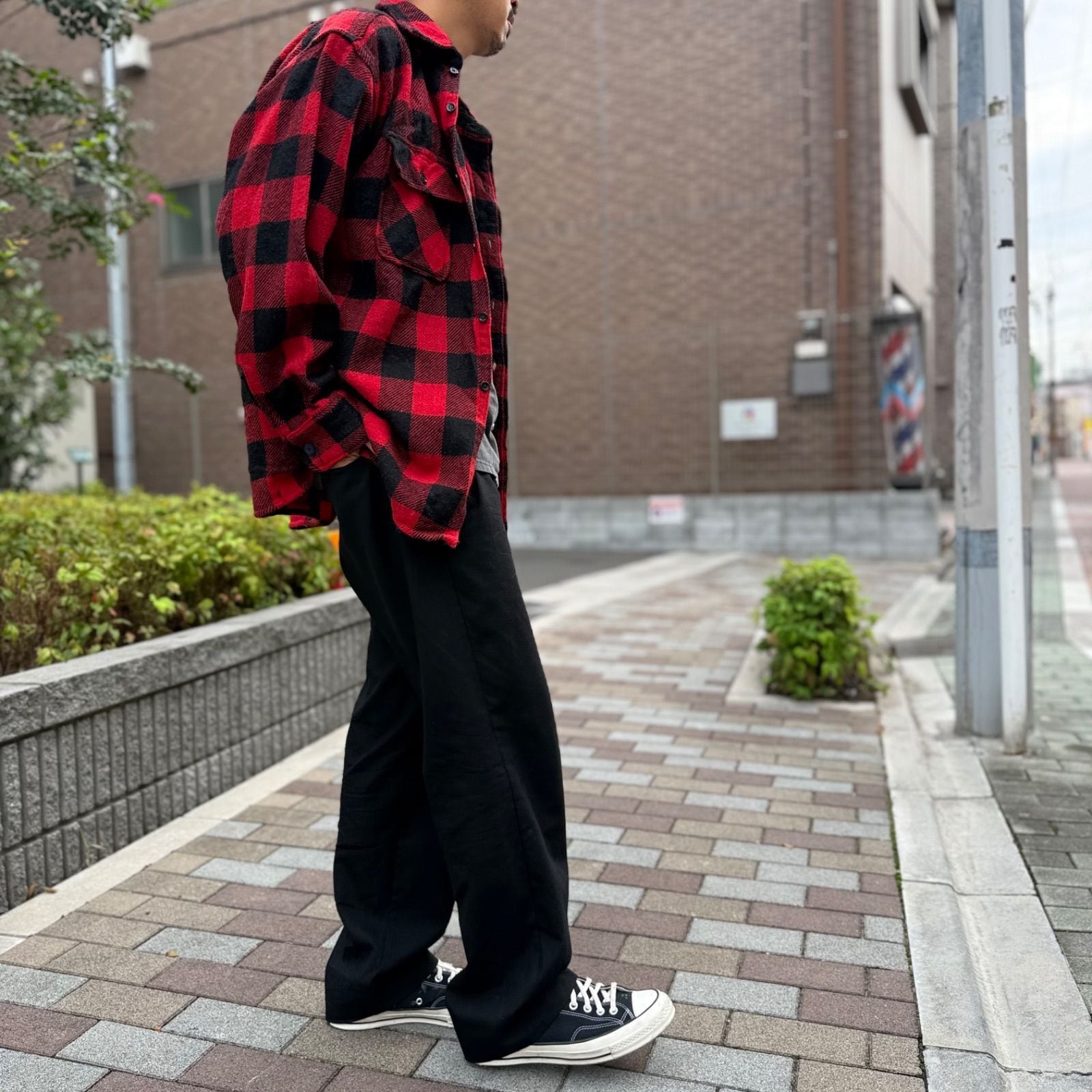 70s シアーズ ブロックチェック ウールシャツ【XLサイズ】 | oldNYew
