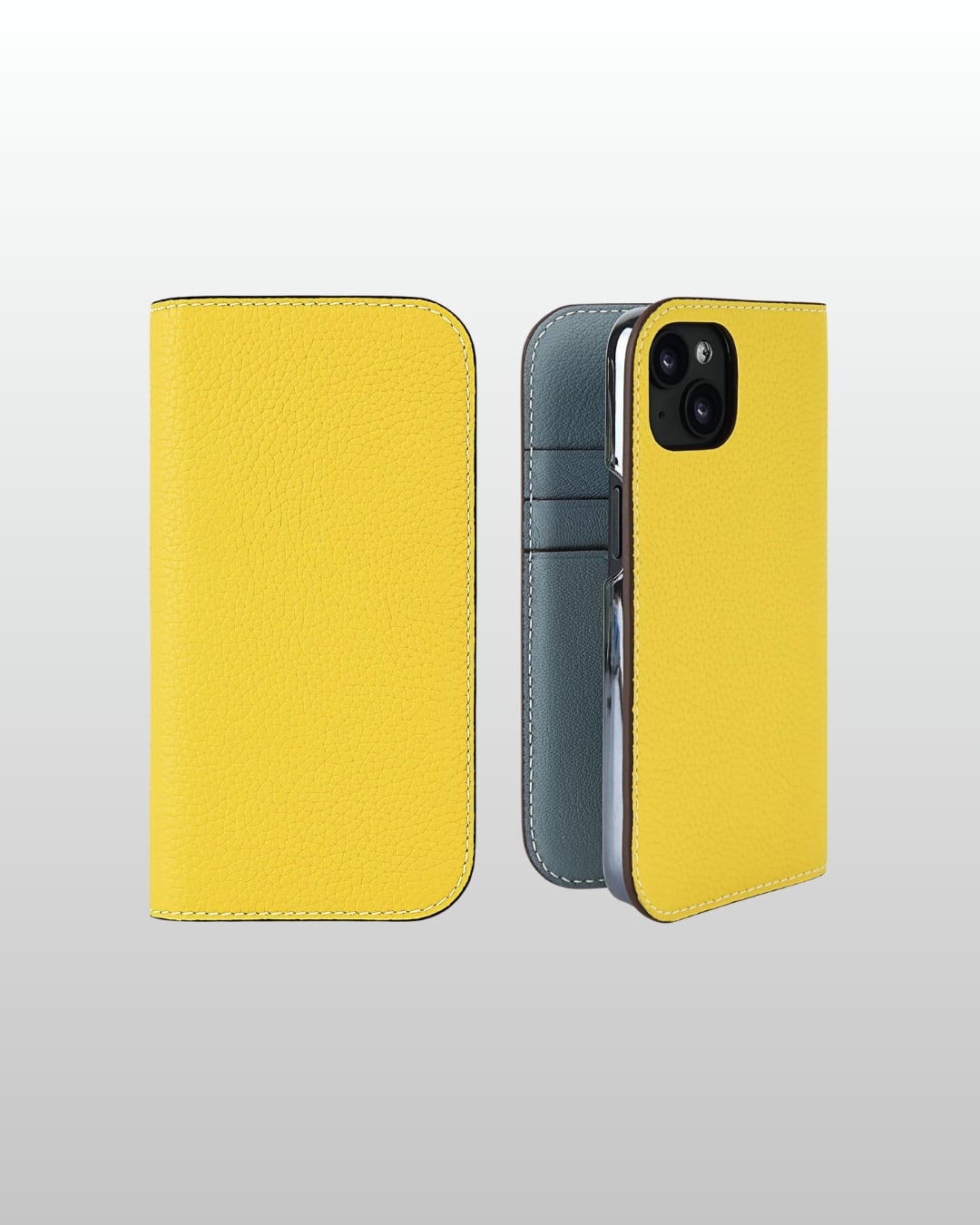 【iPhone15シリーズ】手帳型ケース トゴ スチールイエロー
