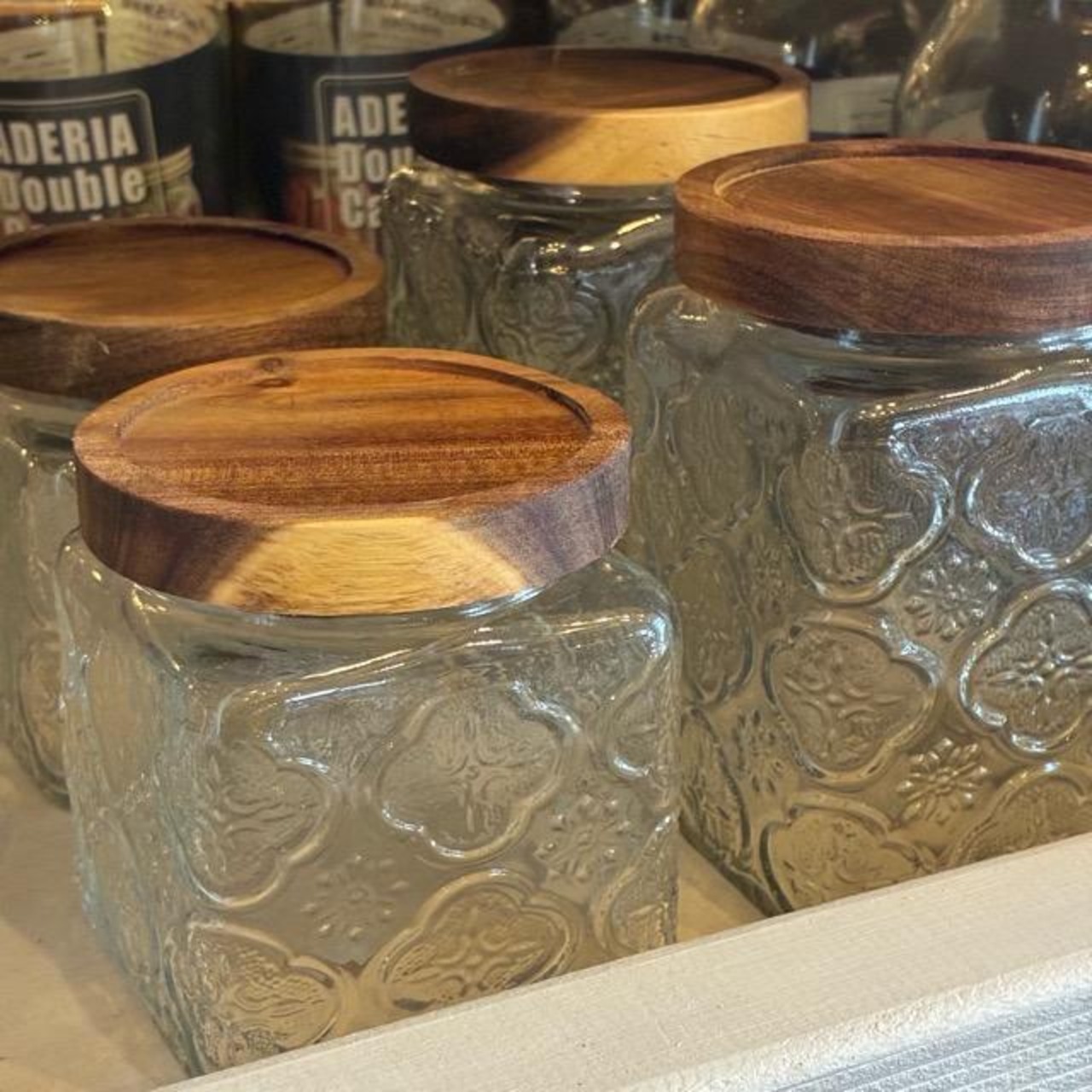 Retro glass canister S　レトロガラスキャニスター　S　保存容器　吹きガラス　調味