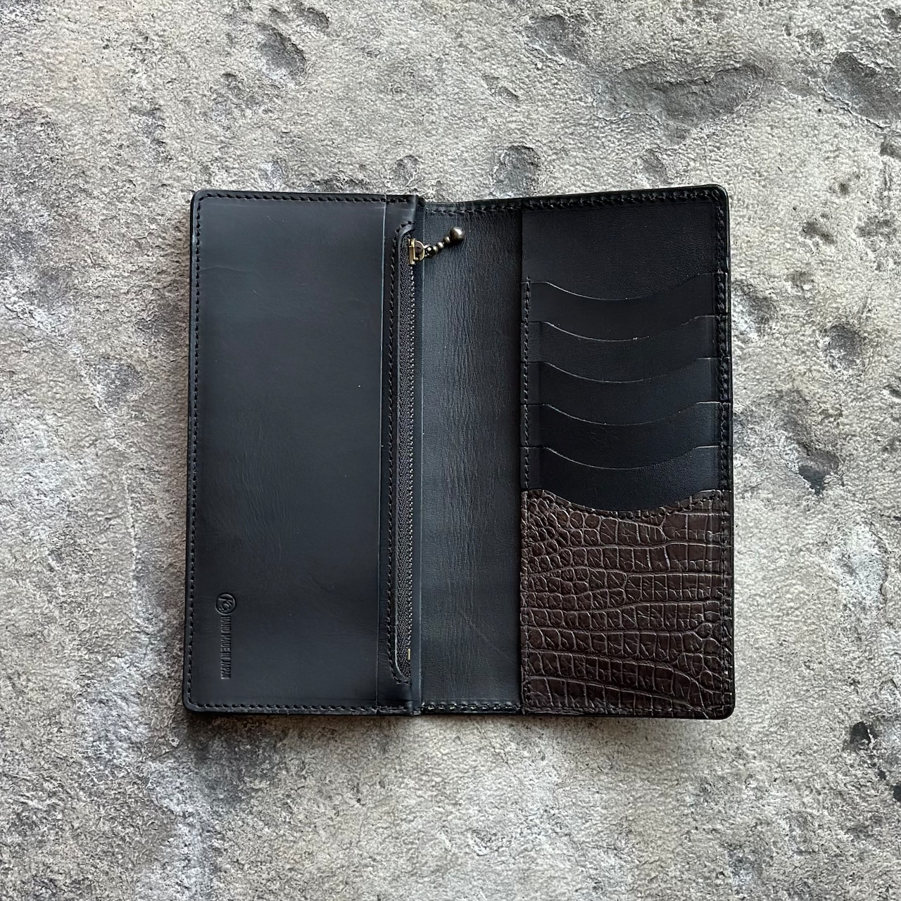 【限定商品】ウォレット スタンダード クロコダイル(チャコール)