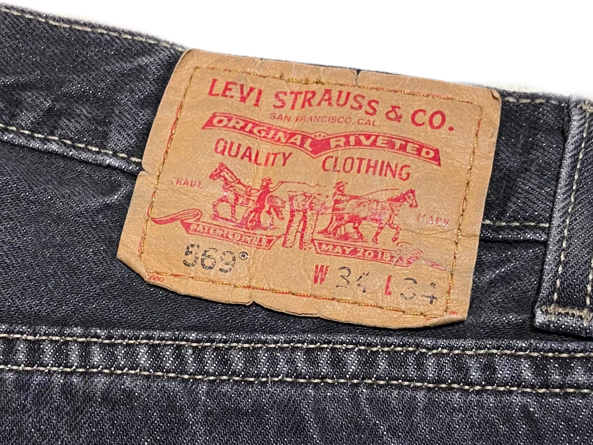 03 00s Levis リーバイス 569 ルーズ ジーンズ ブラック 【W36】BL-352