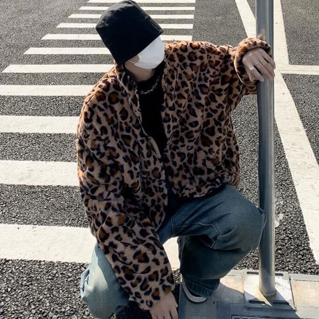 ジャケット ヒョウ柄 豹柄 無地 両面着用 コート メンズ カジュアル 