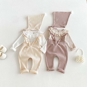 【BABY】パステルカラーフリルサロペット
