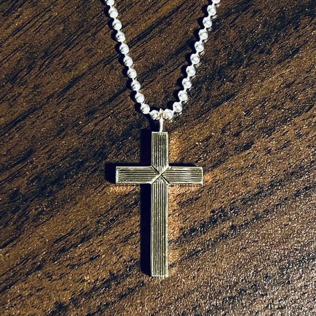 VINTAGE TIFFANY & CO. Engine Turned Cross Pendant Necklace Sterling Silver / Gold Vermeil | ヴィンテージ ティファニー エンジン ターン クロス ペンダント ネックレス スターリング シルバー / ゴールド ヴェルメイユ