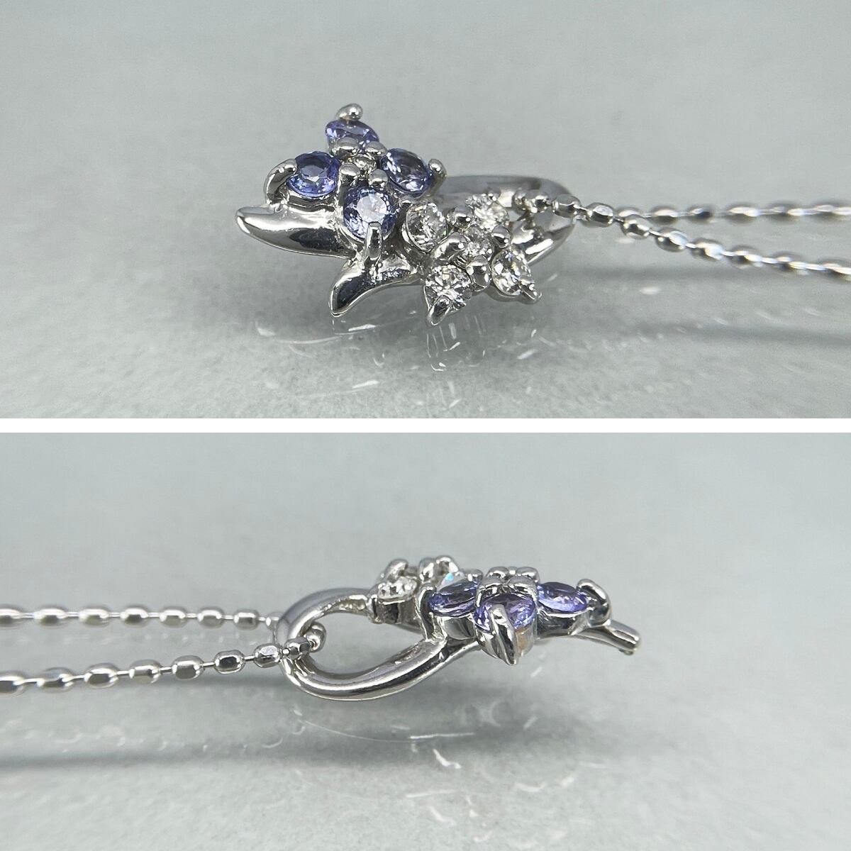 Pt900 Pt850 天然タンザナイト 0.93ct ダイヤ 0.10ct Pt900 Pt850 天然タンザナイト 0.93ct ダイヤ 0.10ct