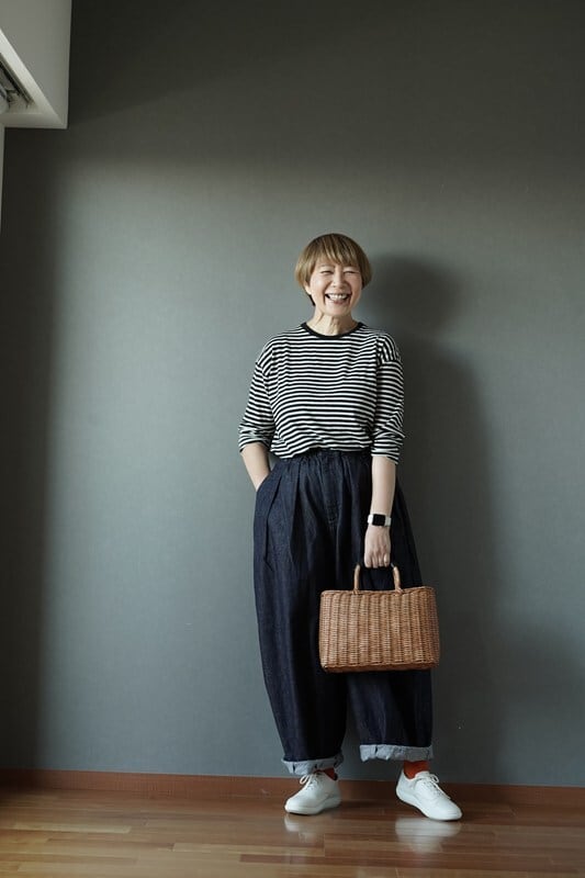 糸と色 よこしま羊毛Tシャツ ロング | 大人になったら、着たい服