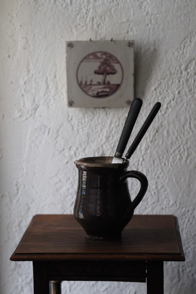 陶器ピッチャー 仏より-antique pottery pitcher