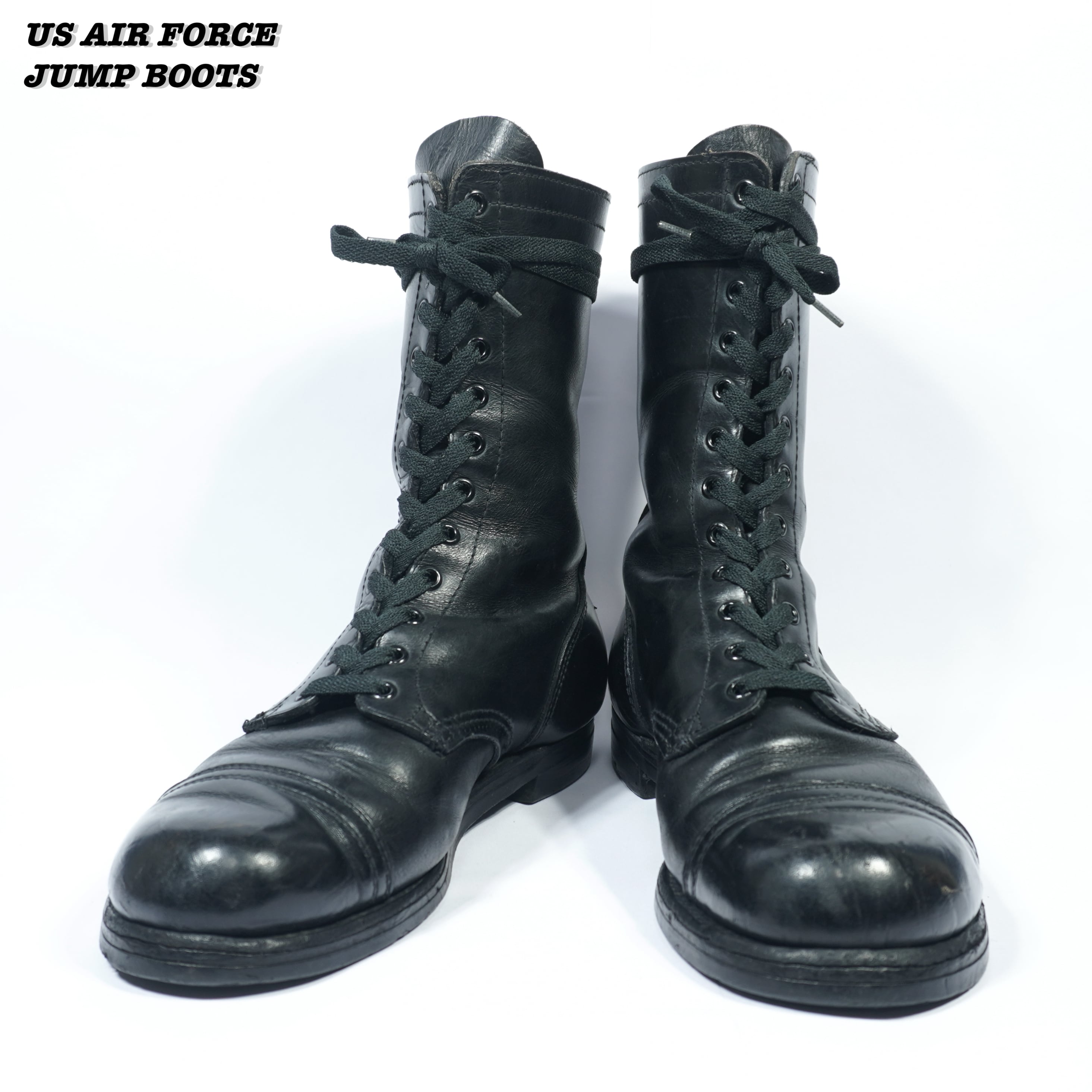 個人装備 US AIR FORCE JUMP BOOTS 1960s 1970s Mens 1960s Vietnam War US Air Force Jump Boots Speed Laces 9.5 R