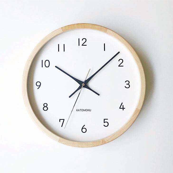 KATOMOKU muku clock 13 H.メープル km-104HM 掛け時計 | 加藤