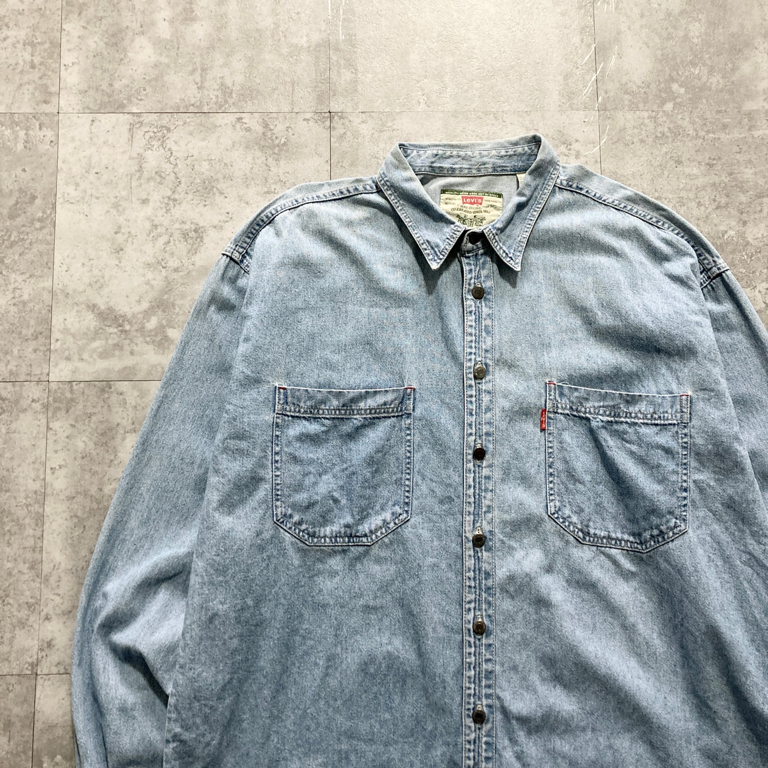 Size.XL】90s Levi's リーバイス ブランドロゴボタン メタルボタン 90