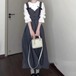 【3点セット】キャンディスリーブブラウス＋ダブルリボンベスト＋Aラインスカート ・66269