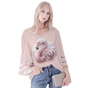 Women's Loose Chiffon Blouse with Puff Sleeves Real 4503