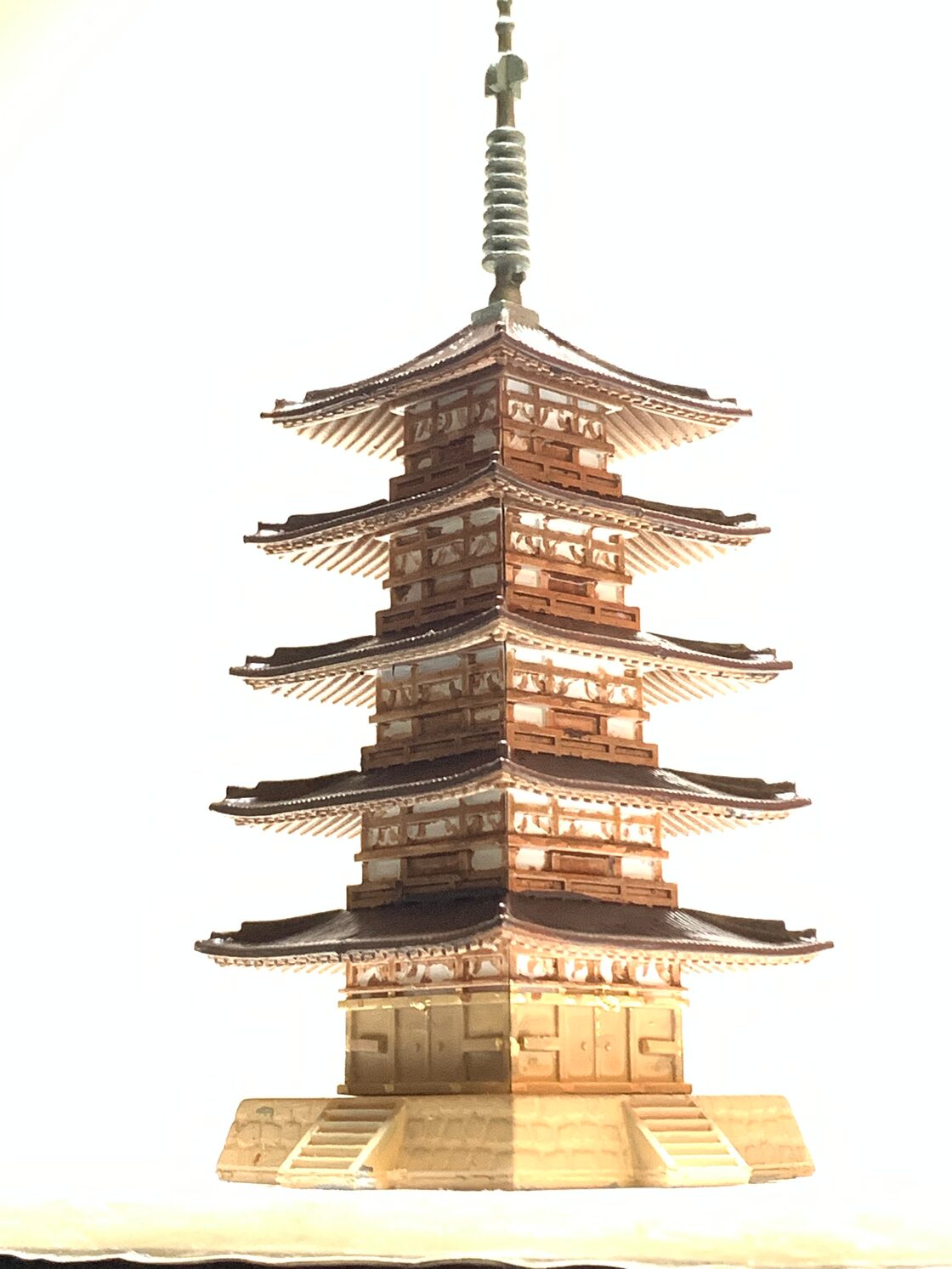 ☆完成品 山口・瑠璃光寺 五重塔 ミニサイズ 建物 ジオラマ 模型 