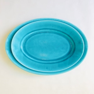 【宮木英至】oval plate/nile blue/M