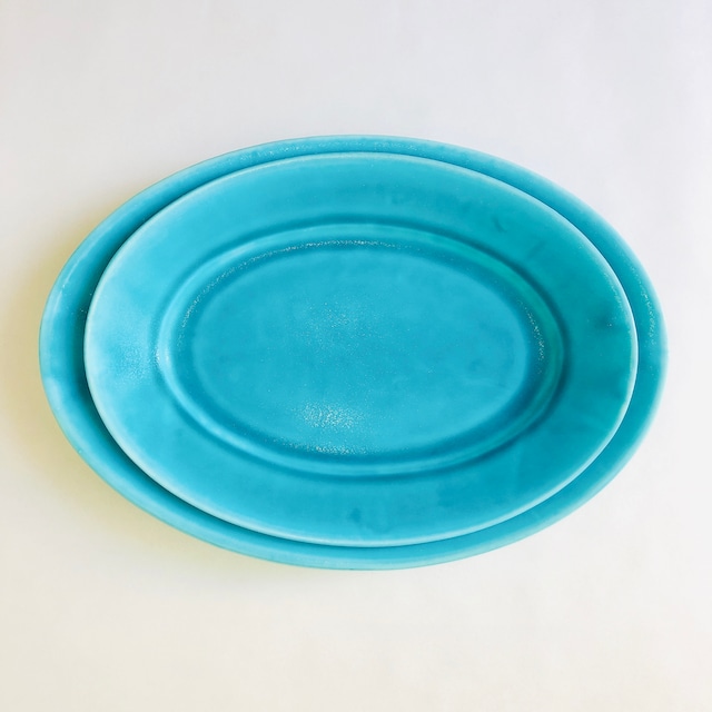 【宮木英至】oval plate/nile blue/M