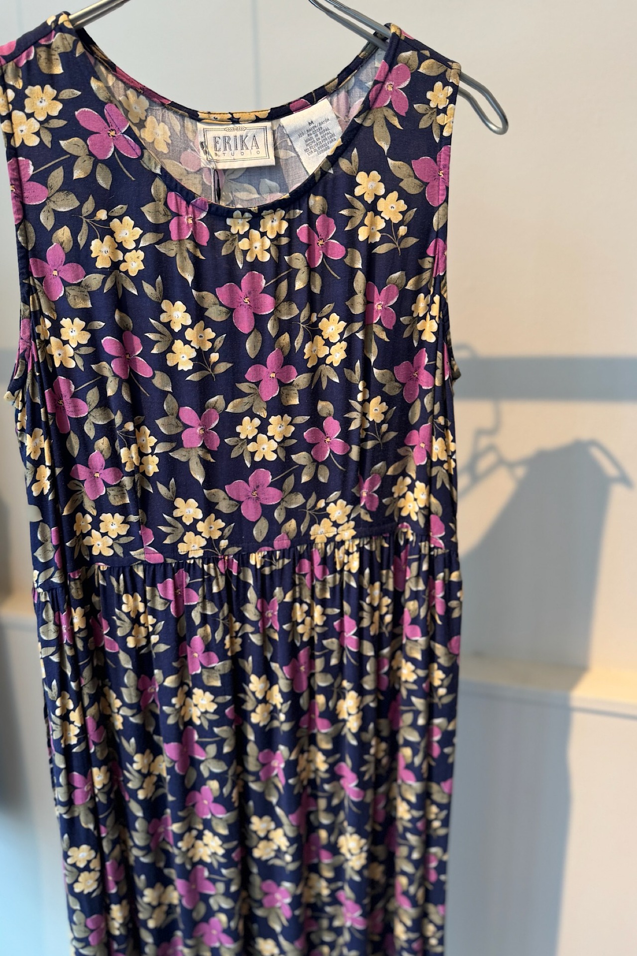 【送料無料】90's USA flower side slit dress