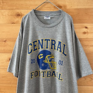 【JERZEES】フットボール アーチロゴ CENTRAL FOOTBALL プリントTシャツ XL ビッグサイズ US古着