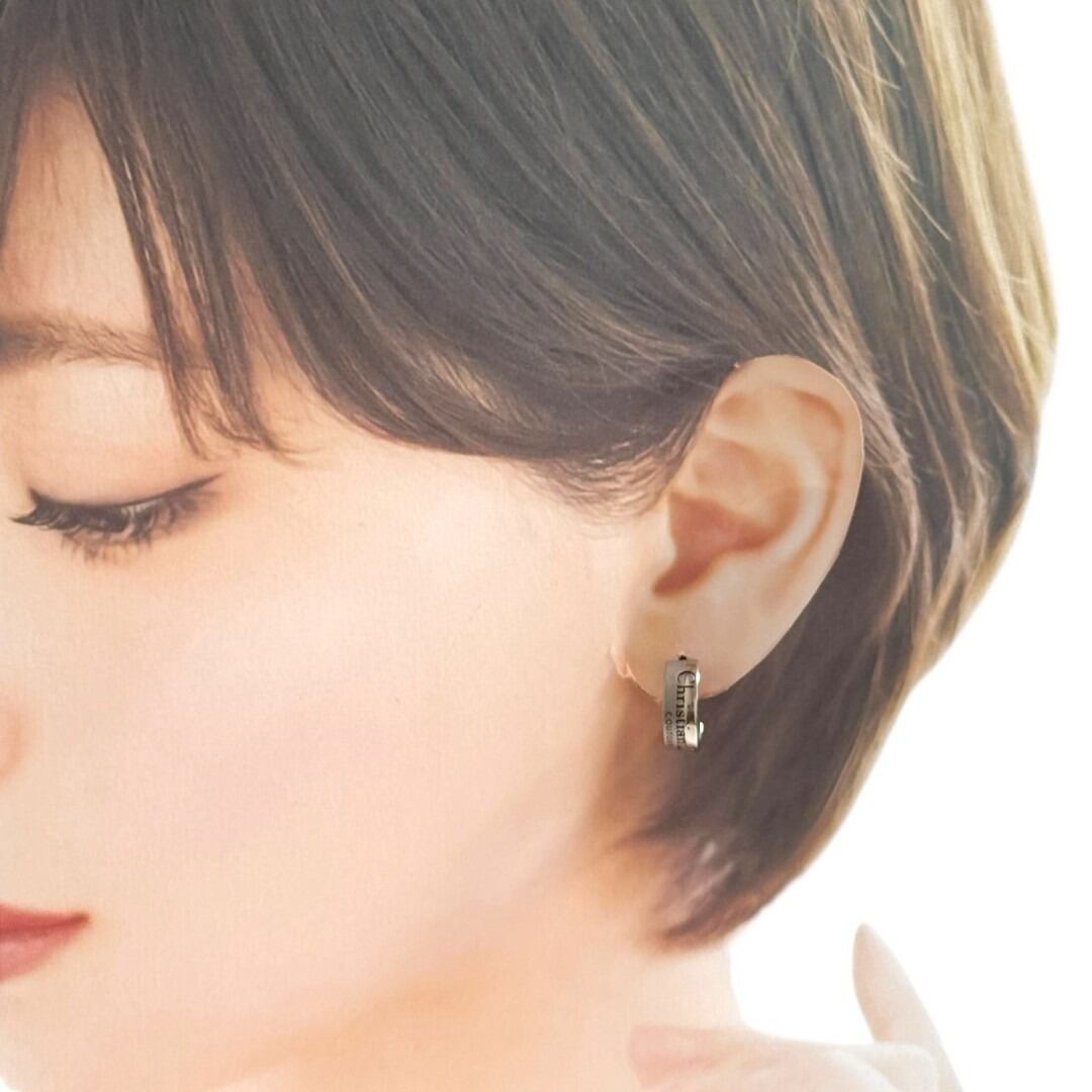 ディオール メンズ フープ ピアス 片耳 1個のみ シルバー製 Couture