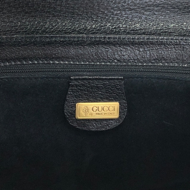 GUCCI グッチ ショルダーバッグ ブラック バンブー レザー セミショルダー vintage ヴィンテージ オールド g6iek4