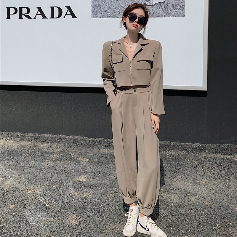 オータムスタンダードショートジャケット レッドスタイルハイウェストウェスト レトロ 秋物 ガールズファッション63747320797