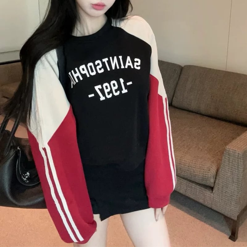 color block logo sweatshirt la2199