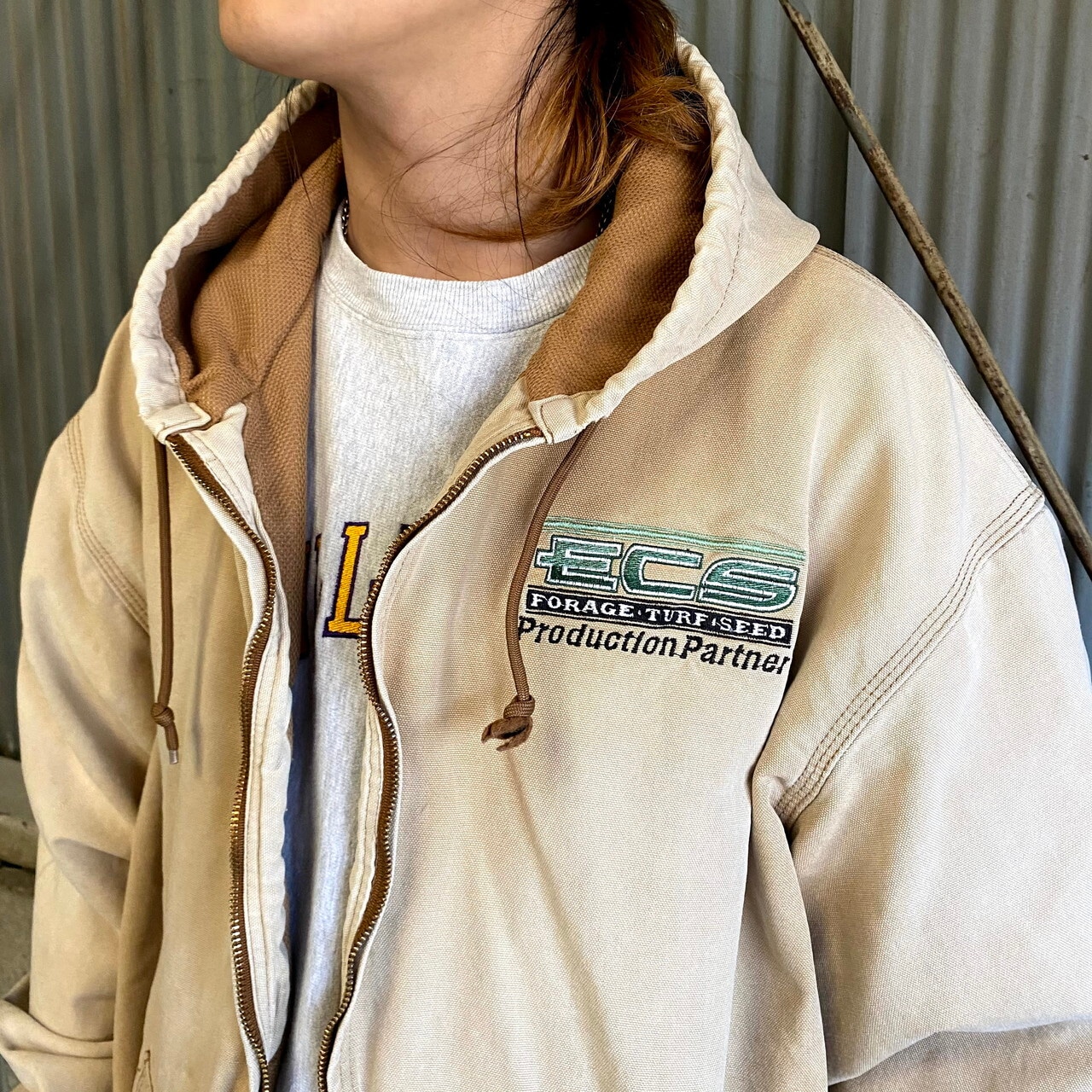 ビッグサイズ Carhartt カーハート 企業ロゴ 刺繍 ダック地 アクティブ  