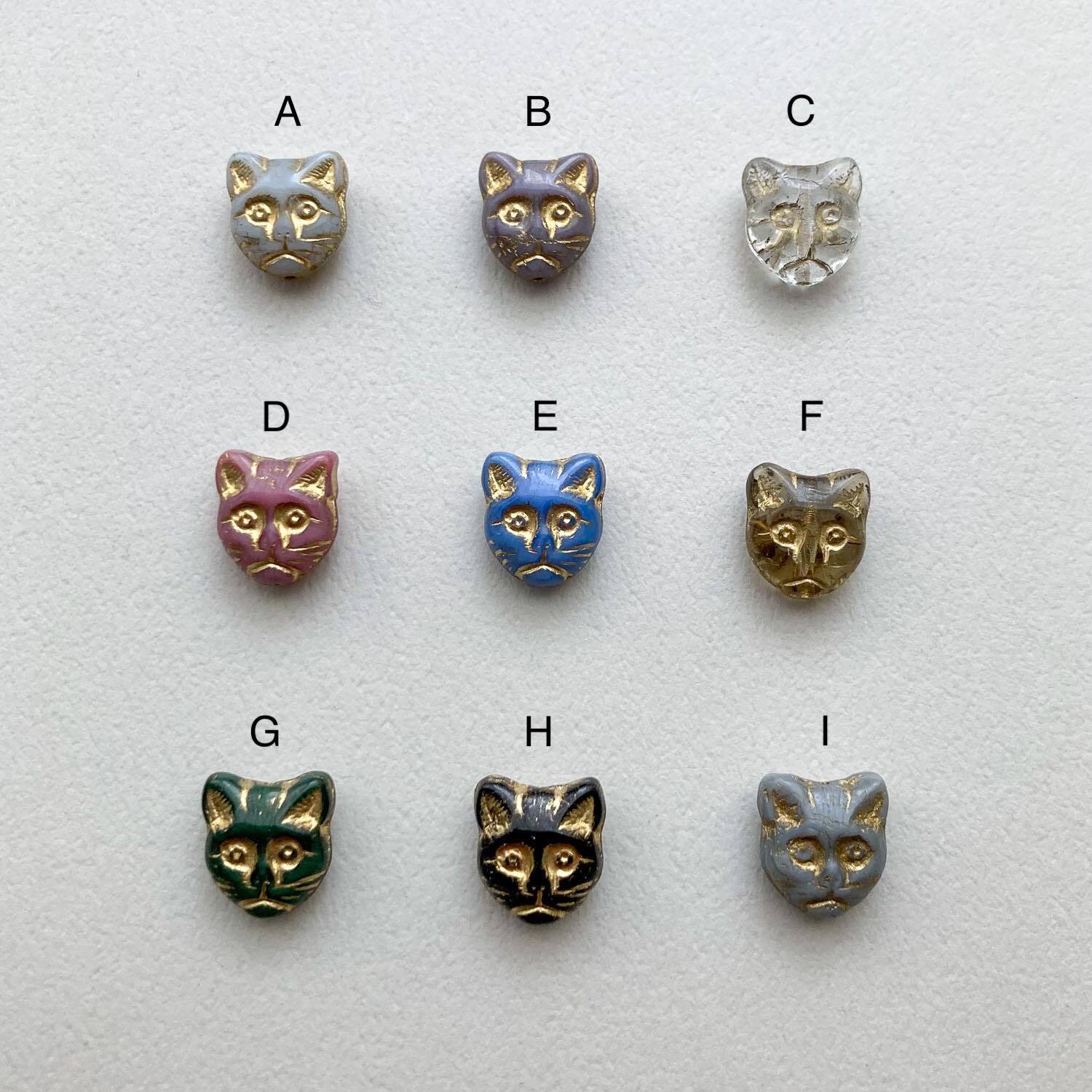 最終入荷〉猫顔チェコガラスビーズ（ゴールド） | Dua-アクセサリー