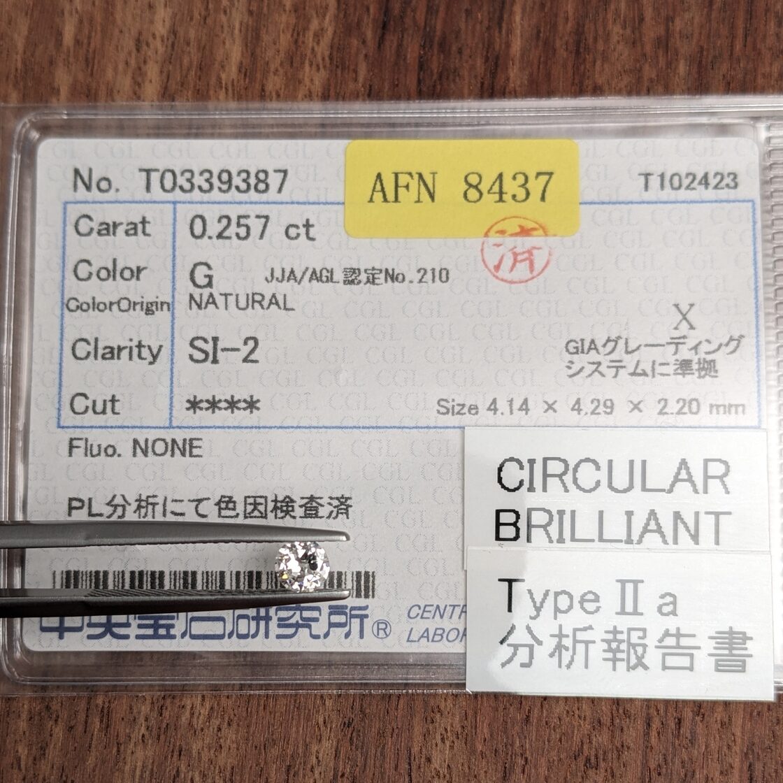 0.283ct G SI-1 サーキュラーブリリアントカット ダイヤモンド（レア 