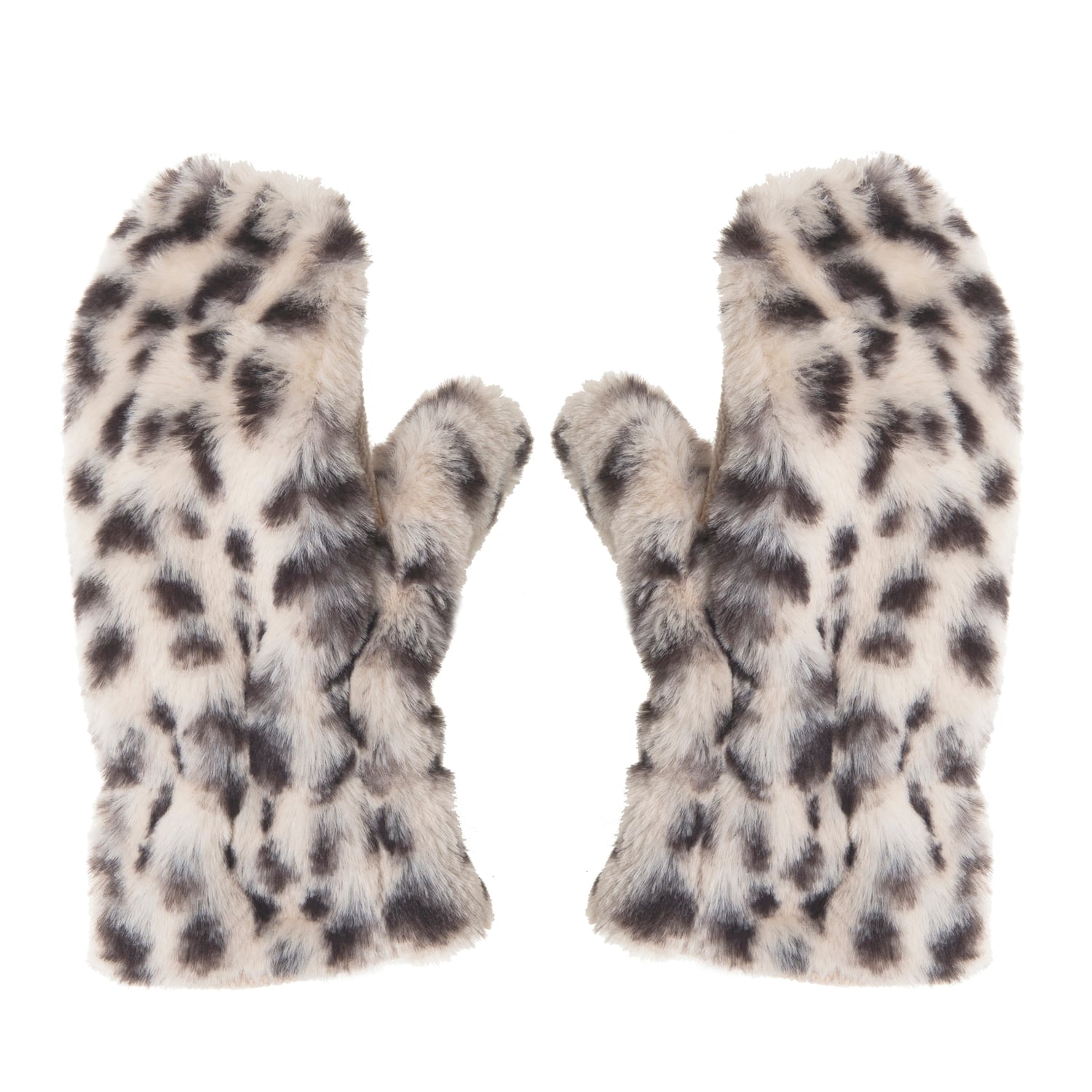 M1882N-1-Snow Leopard Mittens 3-6 Yrs-NATURAL