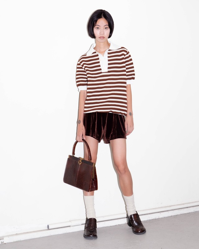 1970-80s striped knit polo
