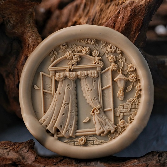 バラの窓辺｜Rose Window 28mm・シーリングスタンプ