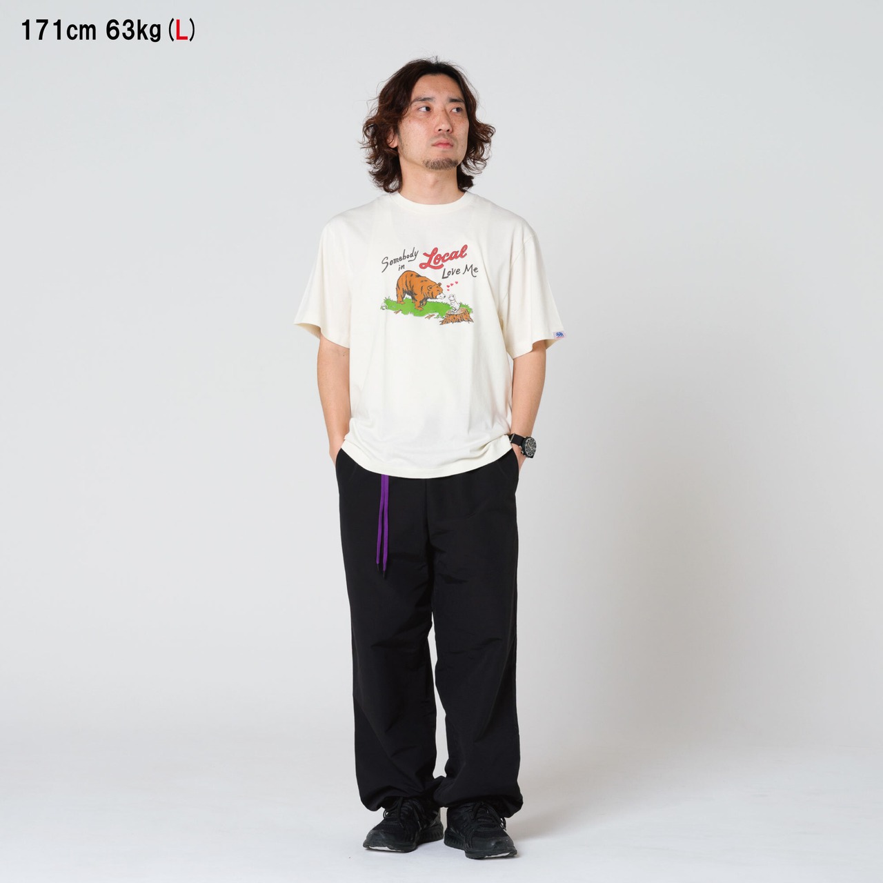 【DARGO】"熊とウサギ" 6onz Vintage Fade T-shirt（VANILLA WHITE）