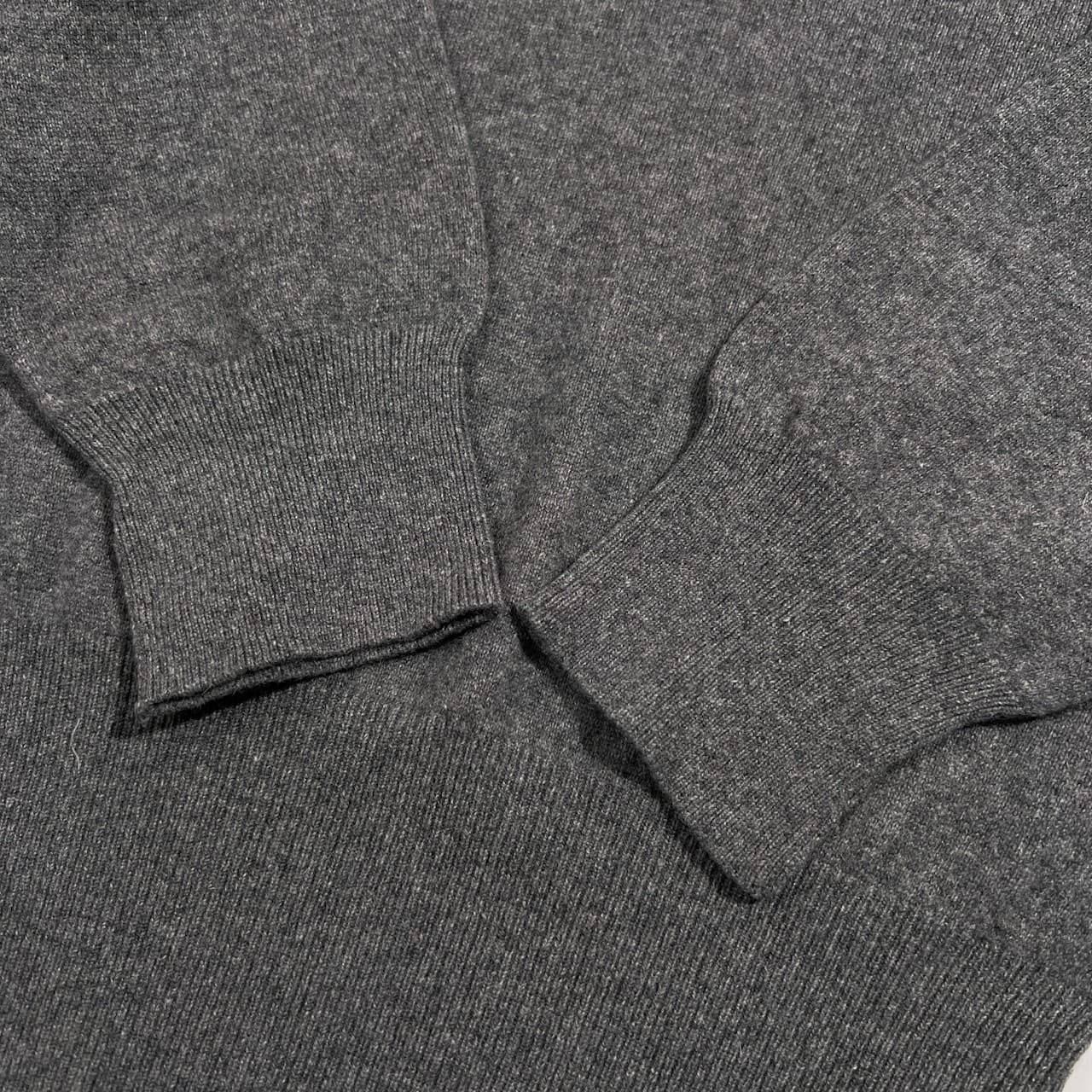 カシミヤ100% イタリア製 Gabriella erre タートルネック 半袖 カシミア ウールニットセーター ハイゲージ サイズ M /グレー/大丸