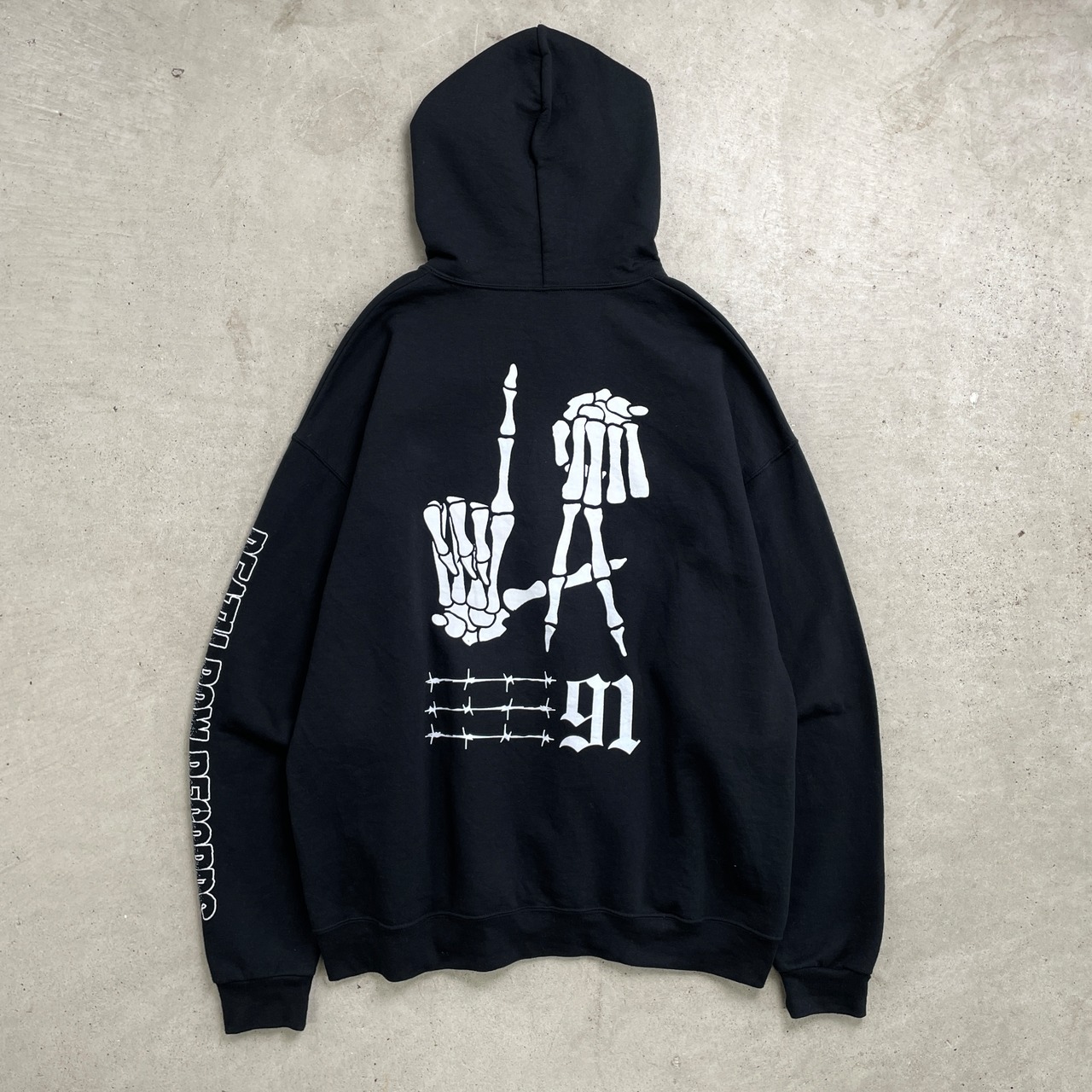 DEATH ROW RECORDS プリントスウェットパーカー HIPHOP メンズXL 古着 