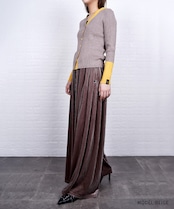 【直営店限定ITEM】バイカラーVネックニットカーディガン (BEIGE) CQ-47122H
