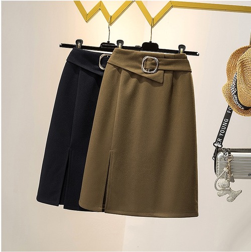 【大きいサイズM-4XL】【秋冬新作】ファッションミニスカート♪カーキ/ブラック2色展開◆#schmnc-29417