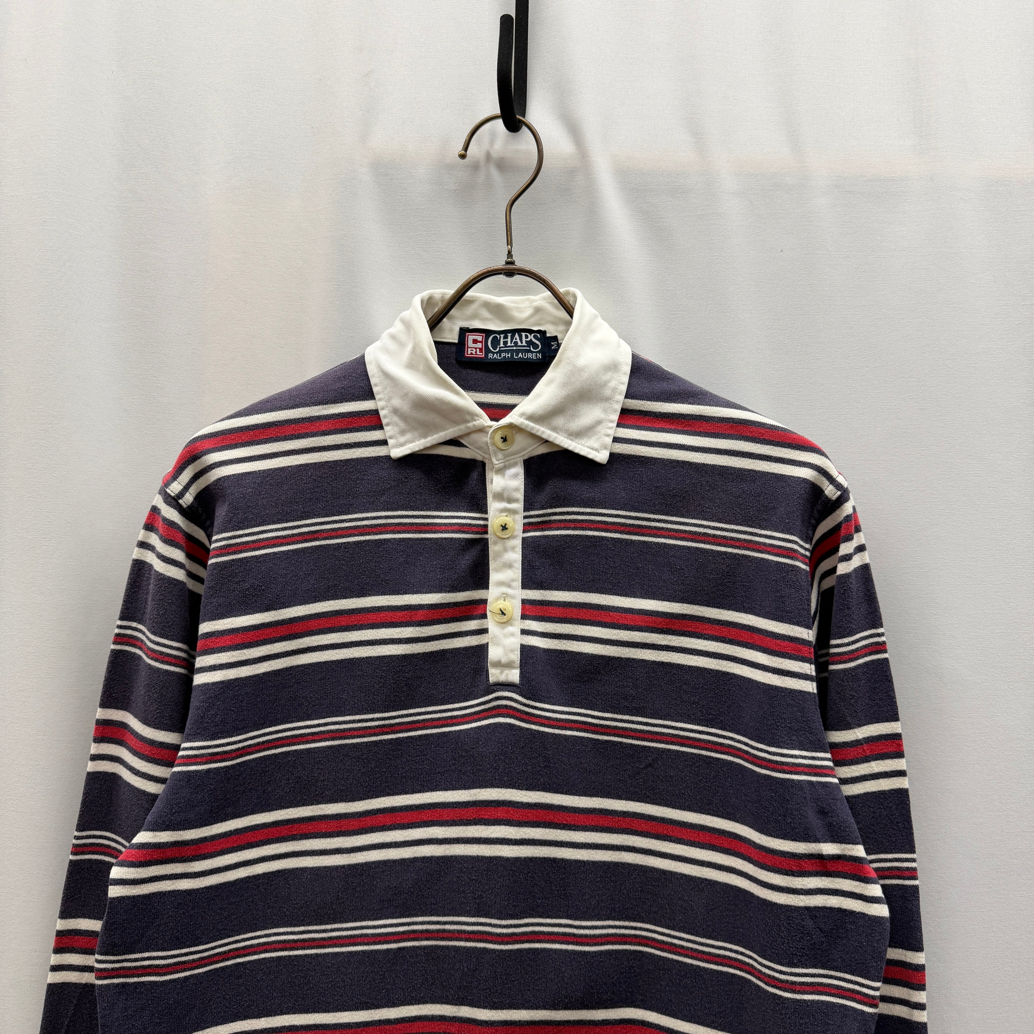 CHAPS RALPH LAUREN ラガーシャツ VINTAGE CHAPS RALPH LAUREN GREY RUGBY POLO SHIRT 1990S LARGE