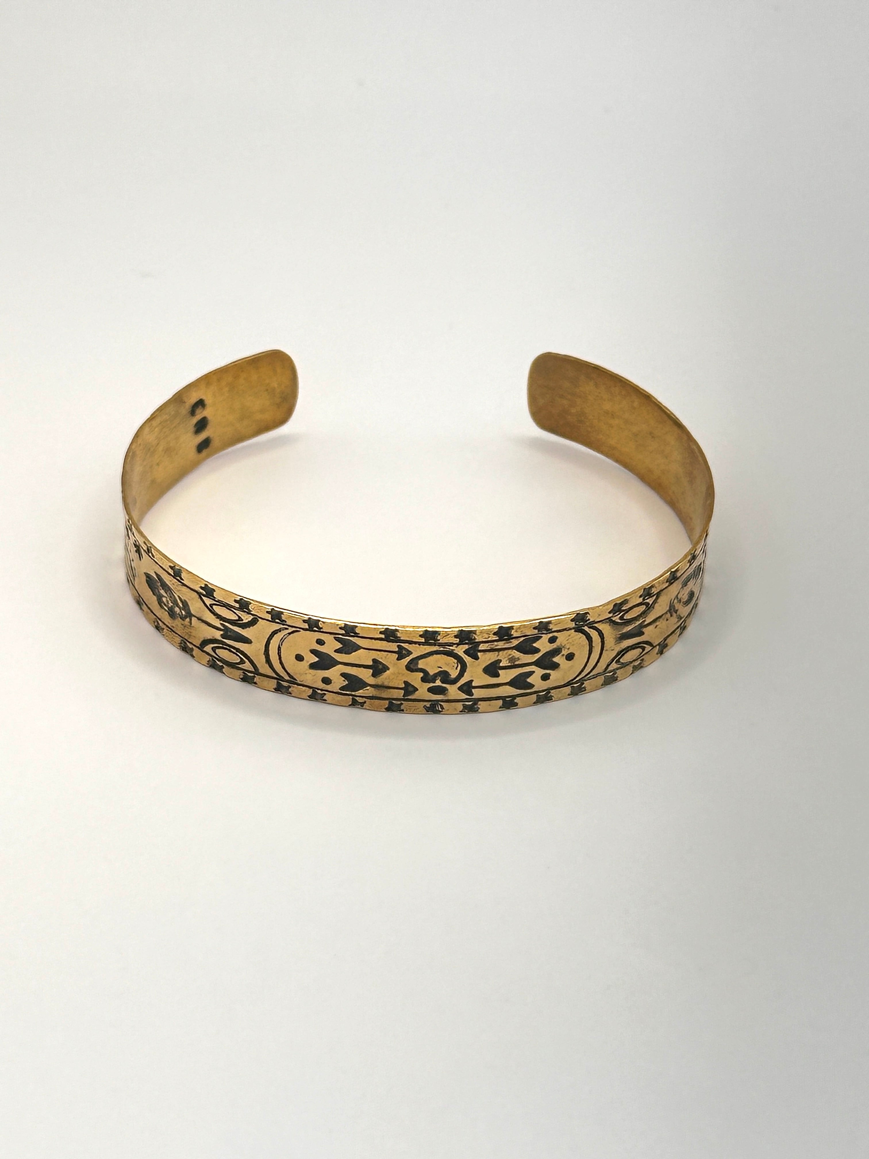 Ericka Nicolas Begay Brass Stamp Bangle | OLD HANNNA